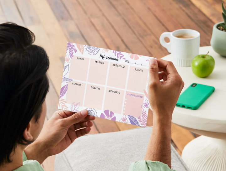 Planificador Semanal Lila - Rosa