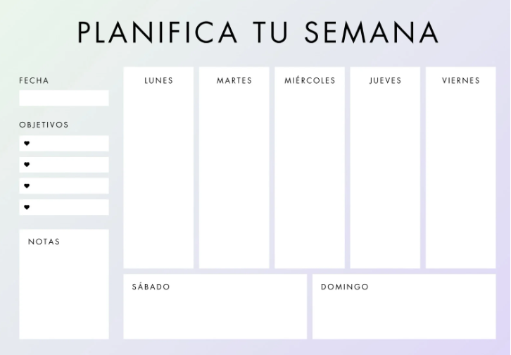 Planificador Semanal Gris Profesional